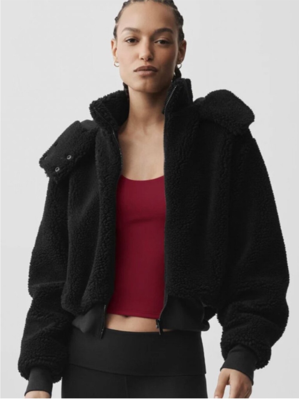 Alo Yoga Foxy Sherpa Jacket Black Small